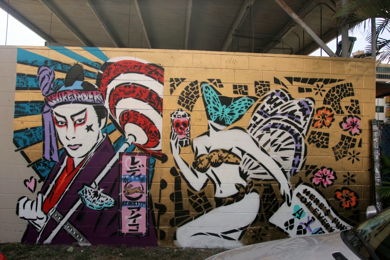 Lady Aiko New Mural For POW! WOW! Hawaii 2014 Honolulu StreetArtNews