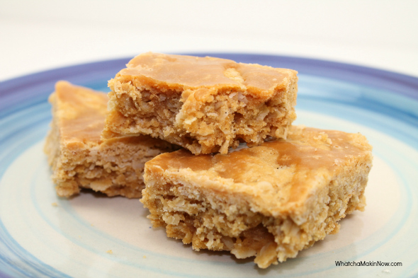 Oatmeal Butterscotch Brown Butter Bars - they taste like no-bake cookies!