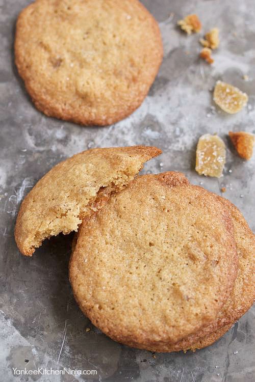 Candied ginger cookies {copycat Tate's Ginger Zingers} Yankee Kitchen
