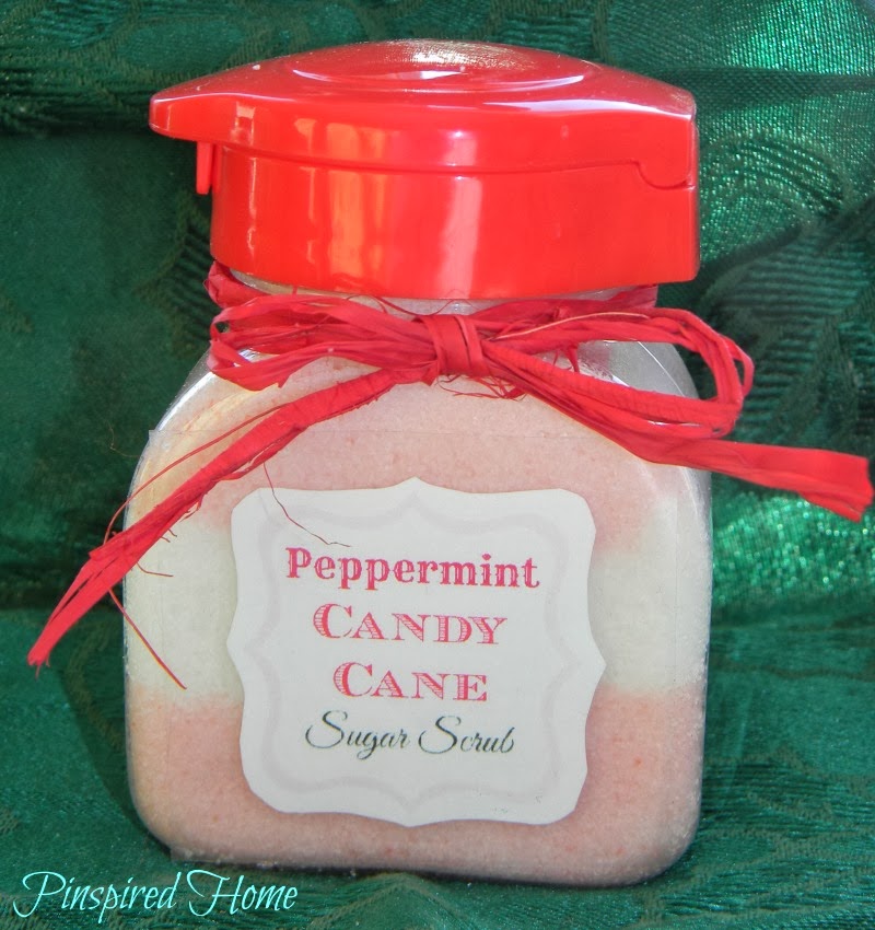 Pinspired Home Easy KidMade Gifts Peppermint Candy Cane Sugar Scrub
