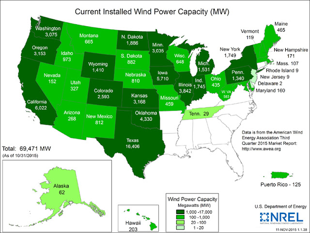 wind capacity map from departmento of energy