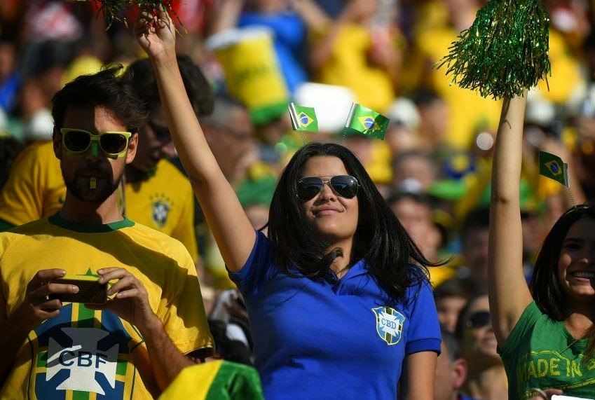 Brazilian Supporter in World Cup Ceremony 2014