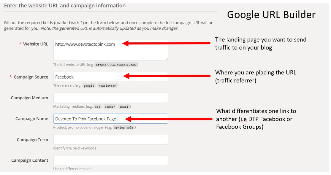 Google URL Builder for your blog traffic