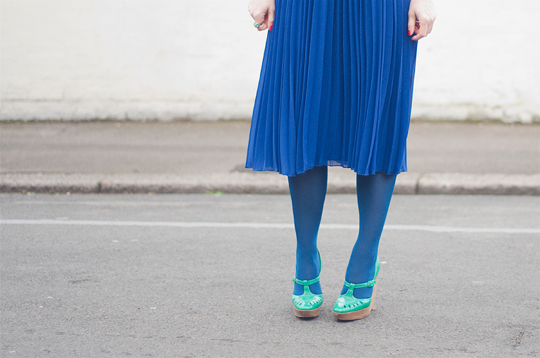 Kiki's Parlour: Blue Pleated Skirt