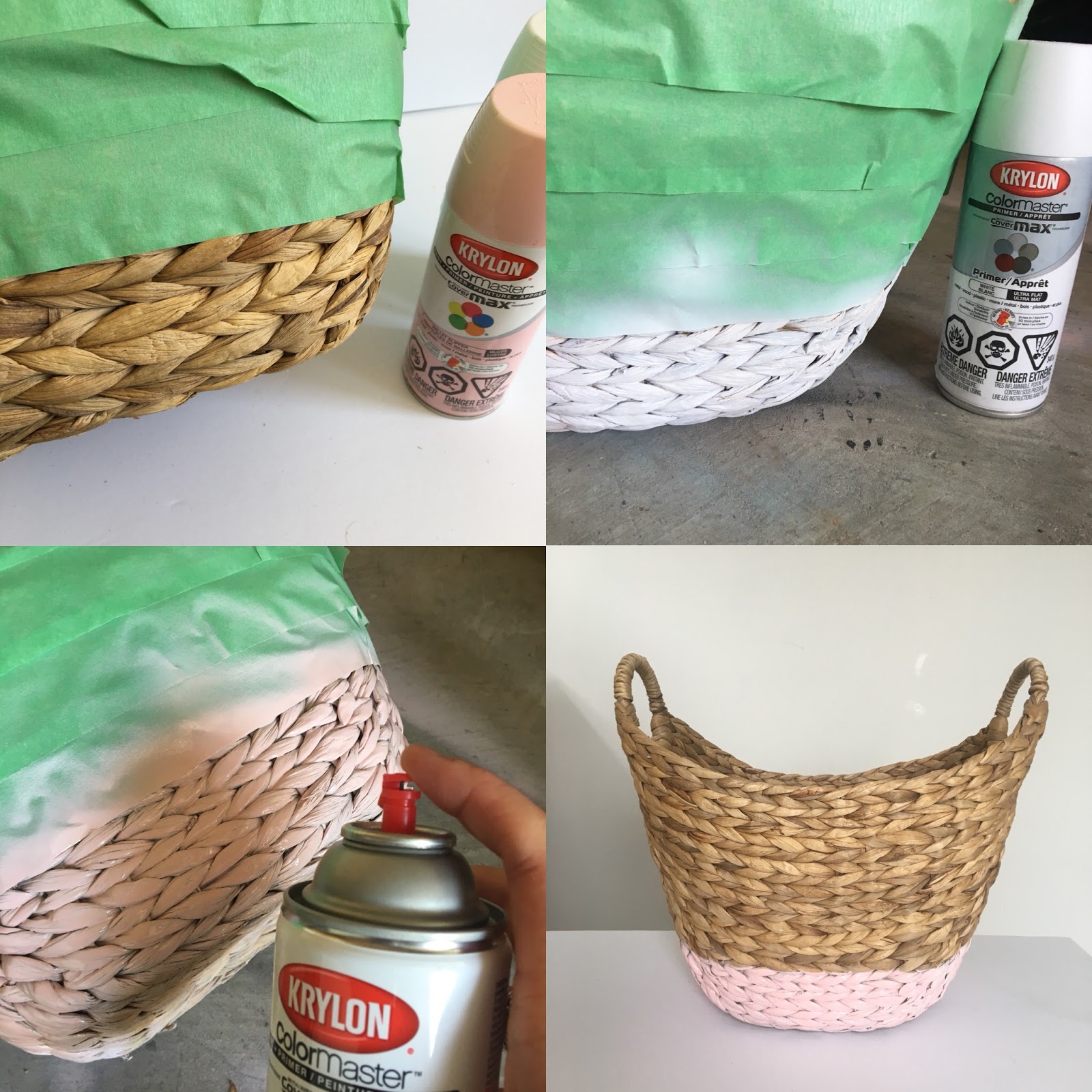 Spray Painted Paint Dipped Basket Harlow & Thistle