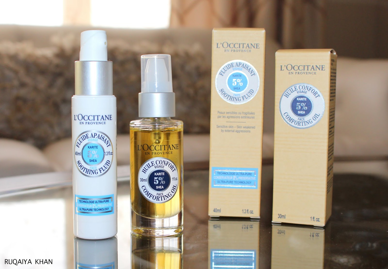 Ruqaiya Khan L'Occitane Shea Face Soothing Fluid Review
