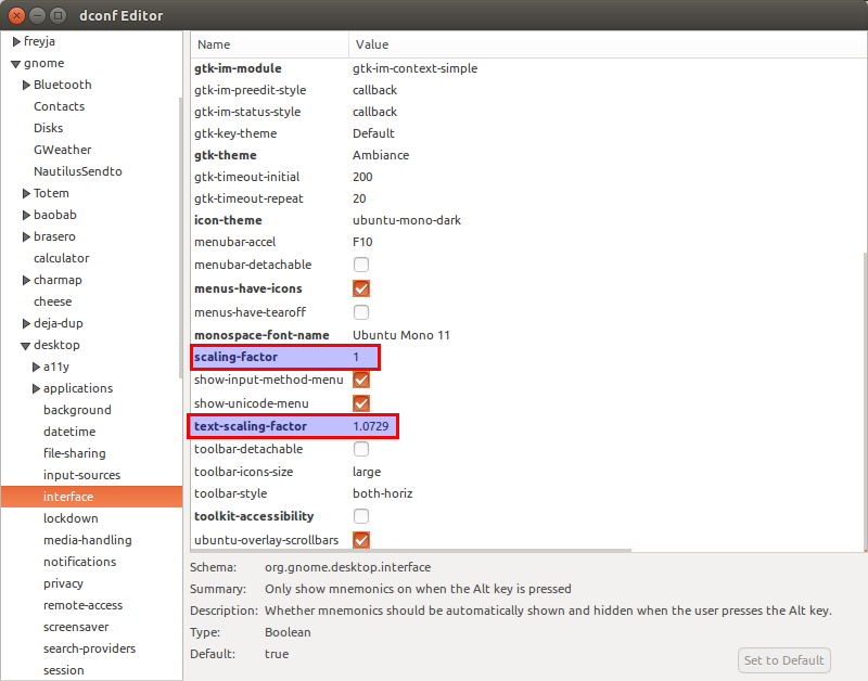 dconf Editor screenshot showing DPI settings