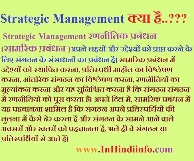 Strategic Management in Hindi
