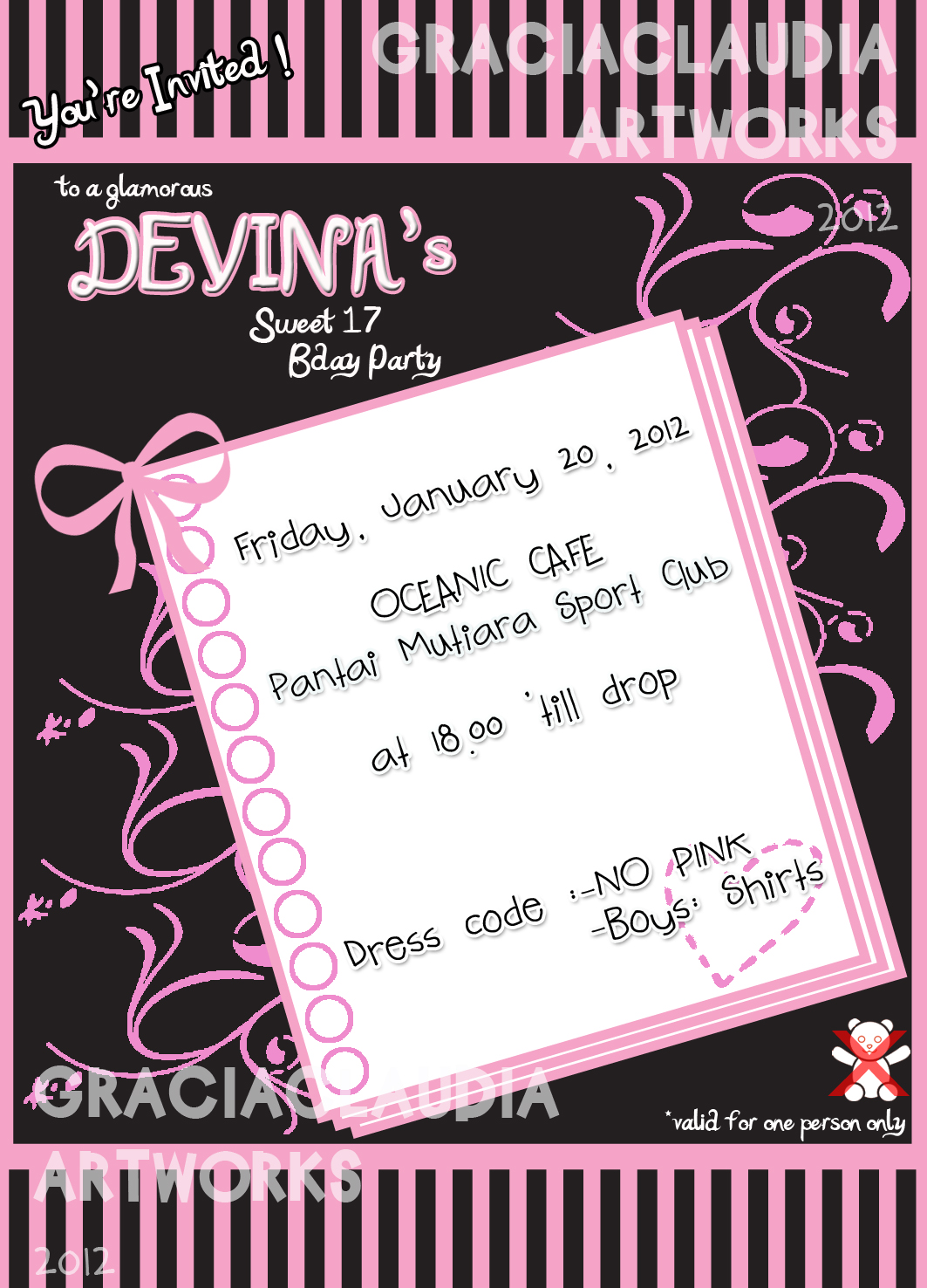 GC Design & Make Up DEVINA'S SWEET SEVENTEEN INVITATION GC Design & Make Up DEVINA'S SWEET SEVENTEEN INVITATION