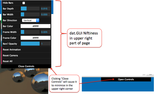 dat.GUI - A lightweight graphical user interface and controller