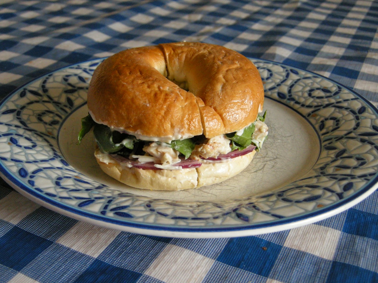 Chicken Caesar Salad Bagel Sandwich