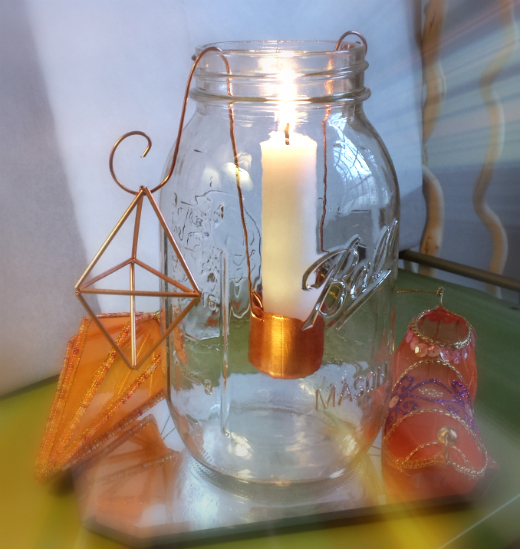 Upcycle Copper wire candle holder the ReFab Diaries