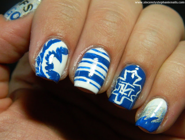 toronto maple leafs nail art