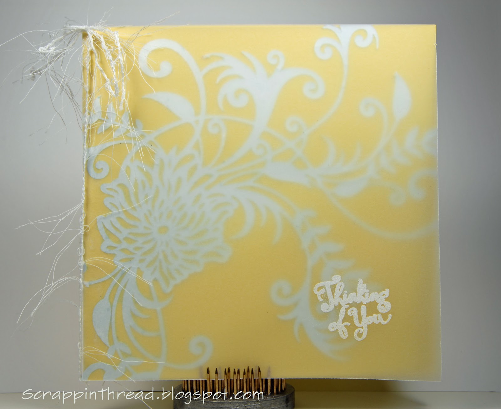 Paper and Fiber Arts Thinking Of You Stamping On Vellum Layered Card