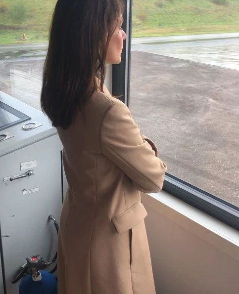 Princess Mari wore By Malene Birger Torun Winter coat. Princess Marie visited emergency service of Danish Emergency Management Agency