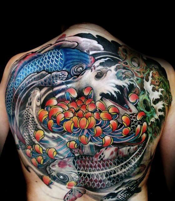 Japanese Koi Fish Chest Tattoo Design The Bryans Koi Fish