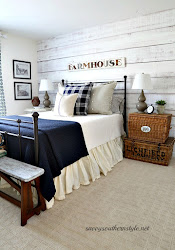farmhouse bedroom master simply bedroo southern bedrooms decorating yugteatr country french savvysouthernstyle rustic classic farm navy inspired plaid check right