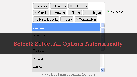 jquery select2 select all options on click
