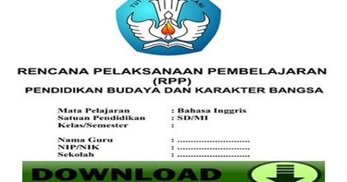 RPP Bahasa Inggris Kelas 1 SD/MI Semester 1 Kurikulum 2013