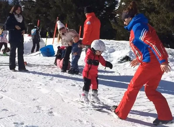 Princess Charlene is currently having a winter holiday with her twins. Princess Gabriella’s first time on skis. Winter Holiday at Gstaad Ski Resort