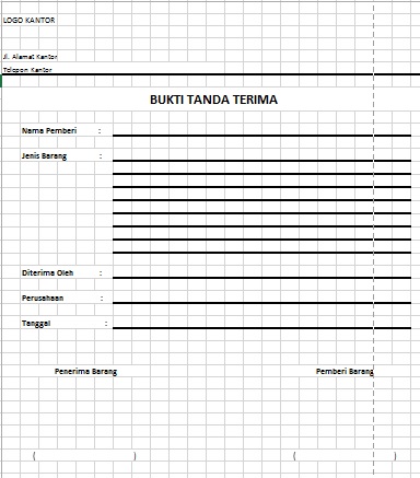 Contoh Formulir Tanda Terima Barang Detil Gambar Online