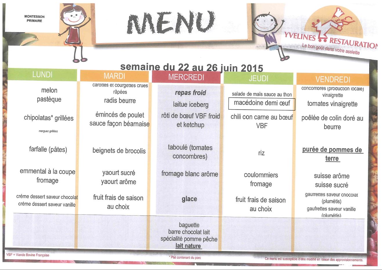 Parents d'élèves école Ferdinand Buisson: Menus de cantine en ...