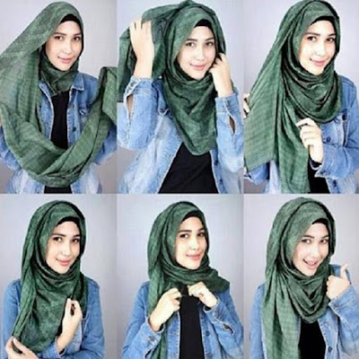 tutorial hijab pashmina simple
