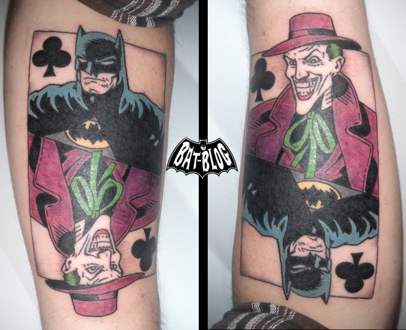 this BATMAN AND JOKER PLAYING CARD Tattoo Art is completely amazing