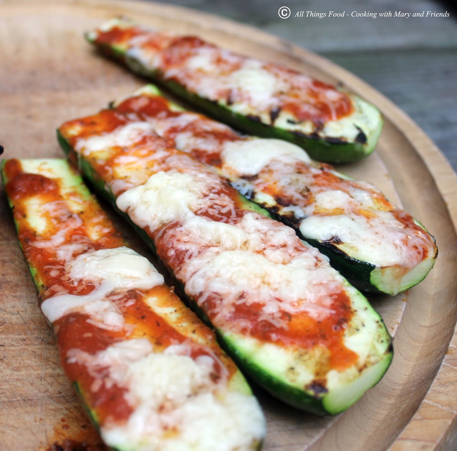 Cooking With Mary and Friends Grilled Pizza Zucchini Boats