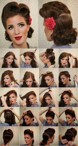 vintage pin- victory rolls