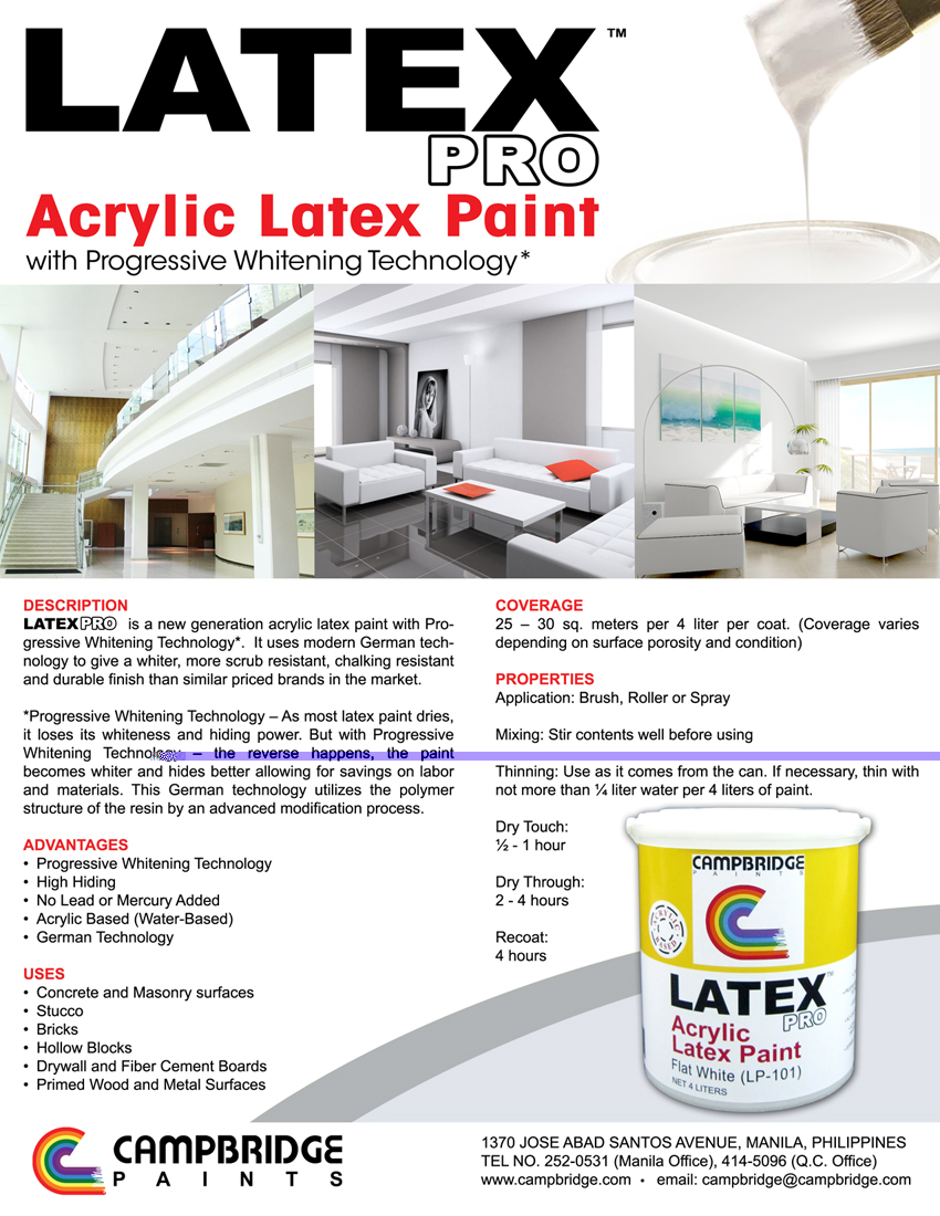 campbridgepaints LATEX PRO Acrylic Latex Paint with Progressive