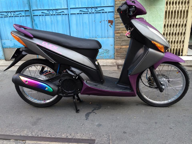 Sơn xe Click màu tím nhám Lamborghini