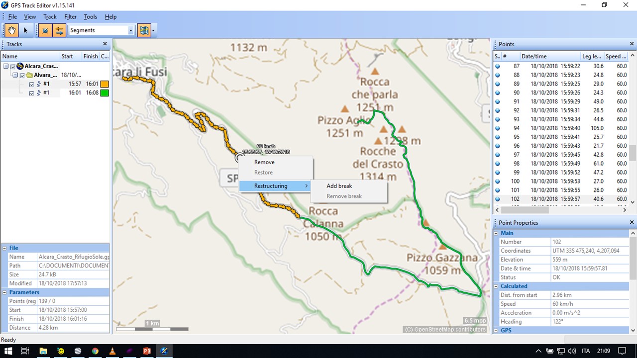 Editare file GPX GPS Track Editor + EasyGPS + GpsPrune