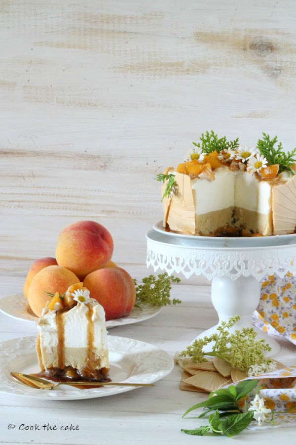 peaches-semifreddo, tarta-helada-de-melocoton, summer-dessert, icecream-peache-tart