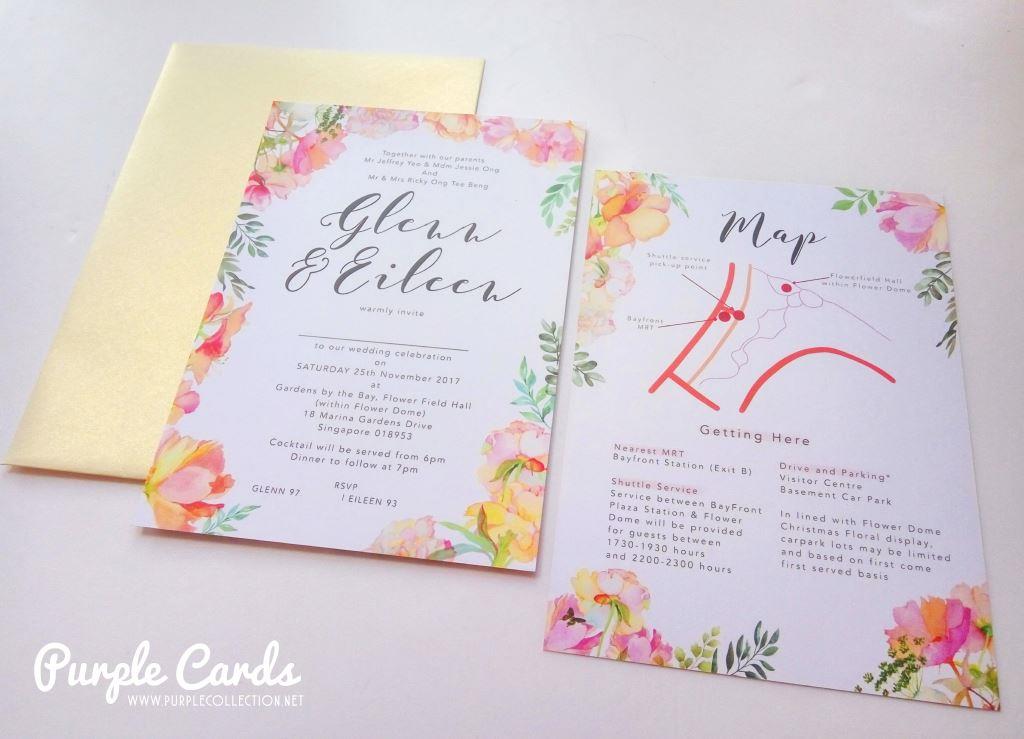 Watercolour Flower Wedding Card G0836