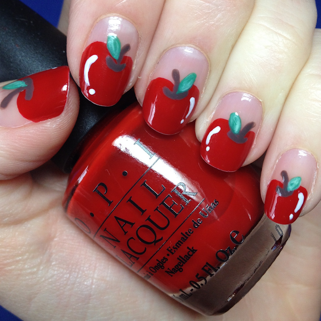 Cute Red Apple Nail Art