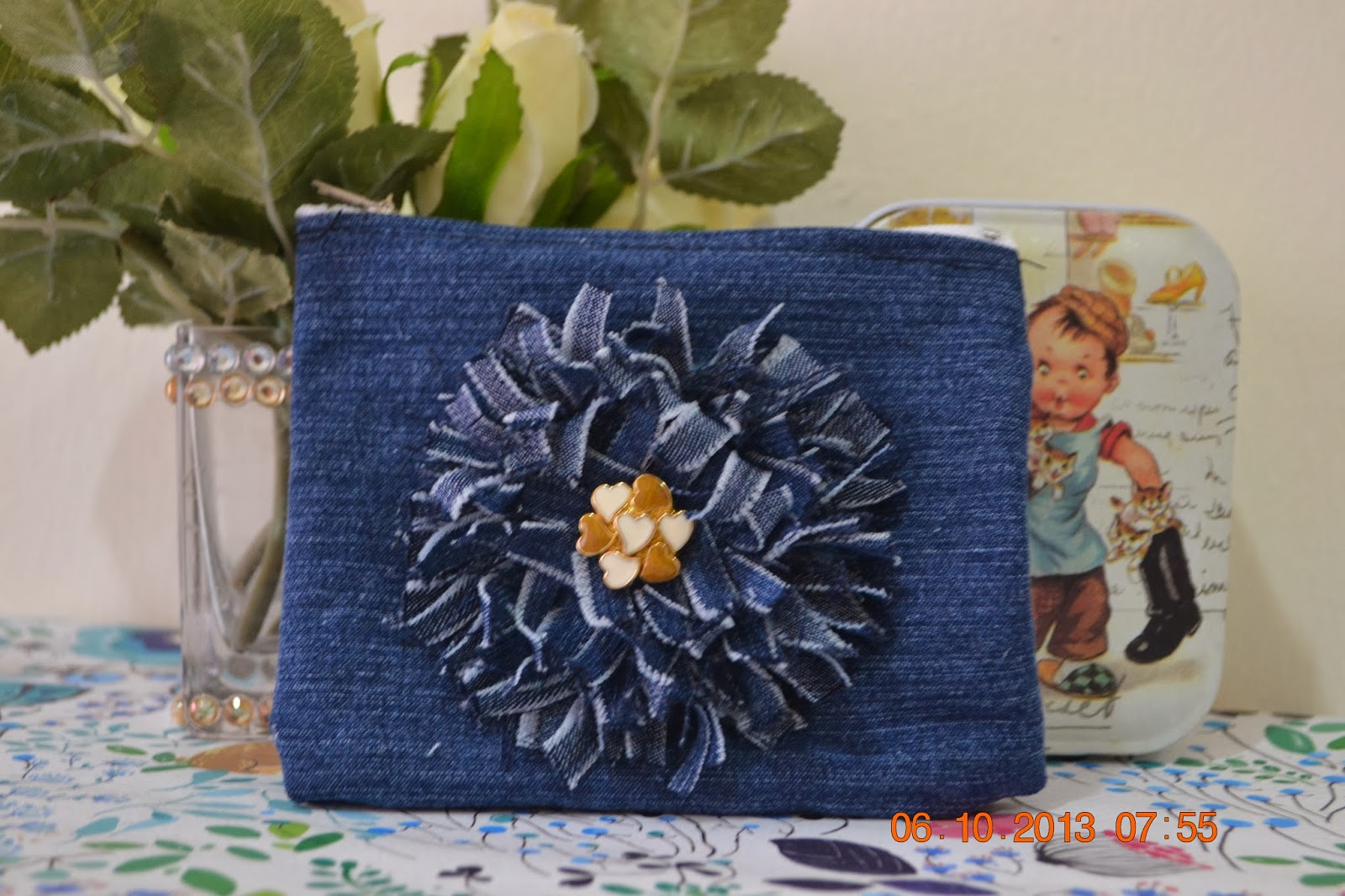 Bows and Ribbons Shabby Chic Flower Purse