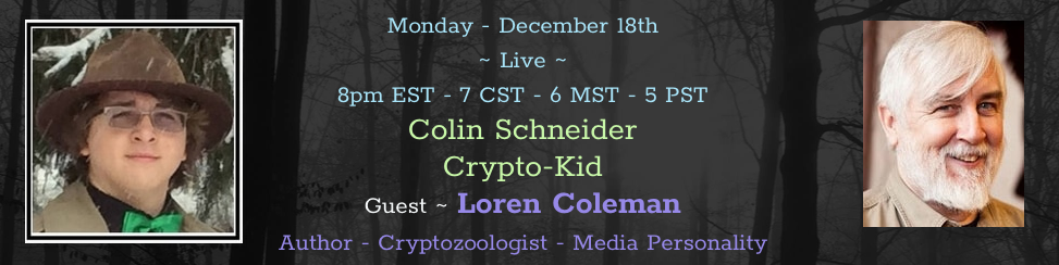 Cryptid-Kid: Loren Coleman Tonight