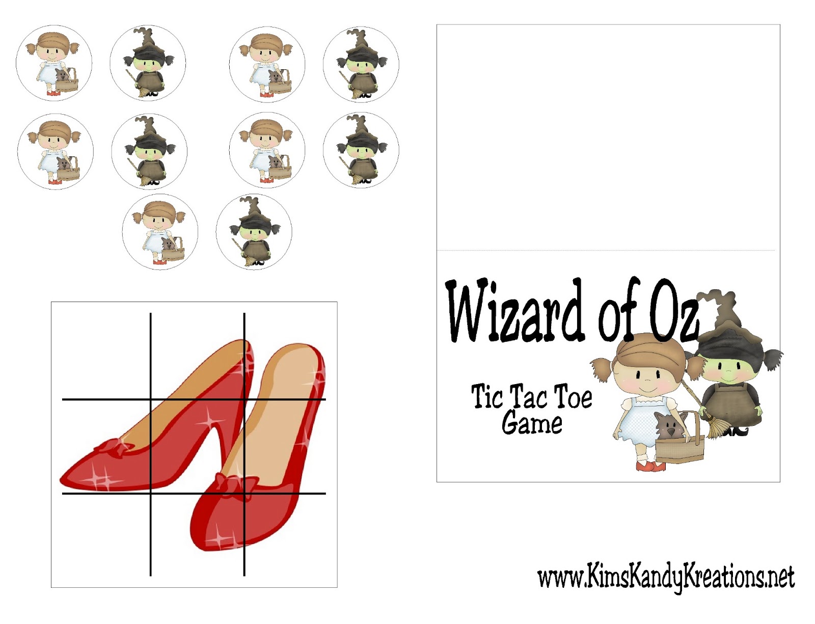 DIY Party Mom Wizard of Oz Party Game Tic Tac Toe Printable