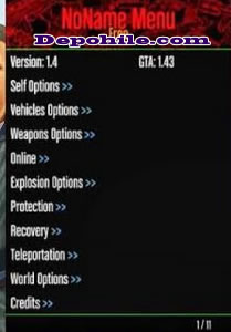 GTA5 PC Online 1.43 No Name Menu v1.5 Hilesi Nisan 2018