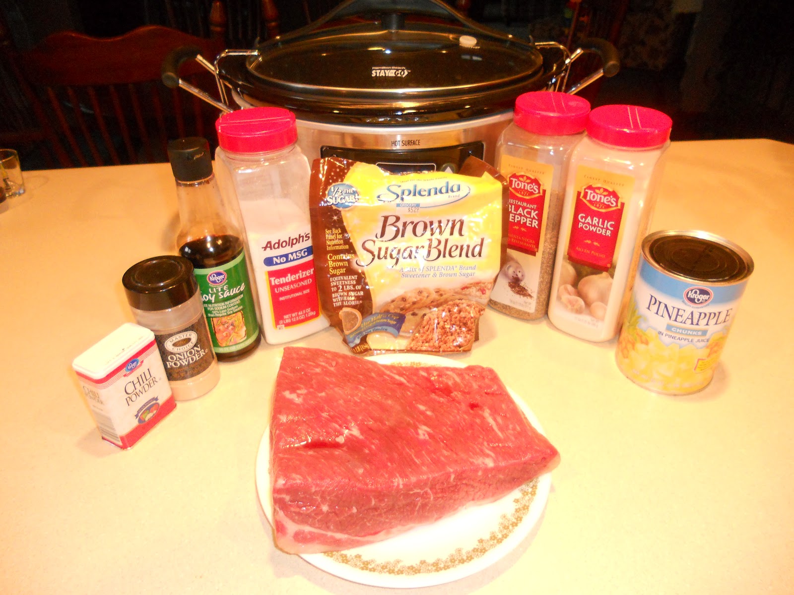 Sisters on a Crocking Mission Pineapple Beef Brisket