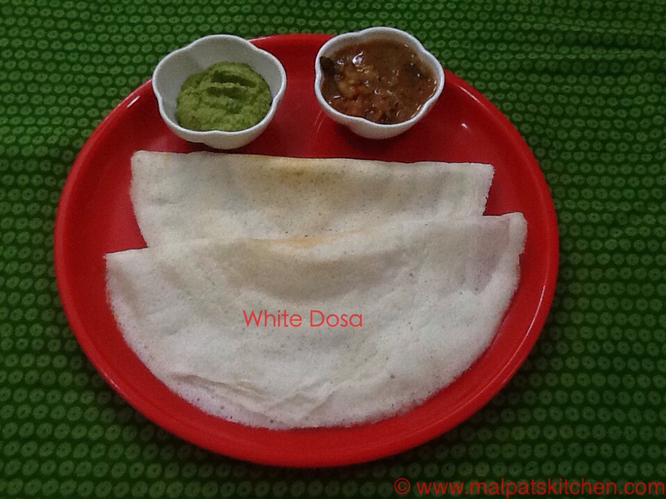 WHITE DOSA / RAW RICE DOSA/RICE CREPES & TOMATOONION GOTHSU Malpats
