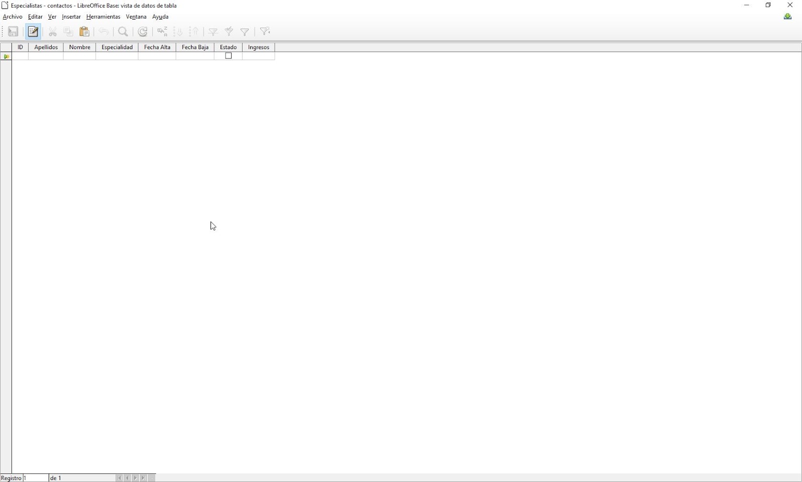crear una tabla con SQL en LibreOffice Base (XVIII) | Programación de ...
