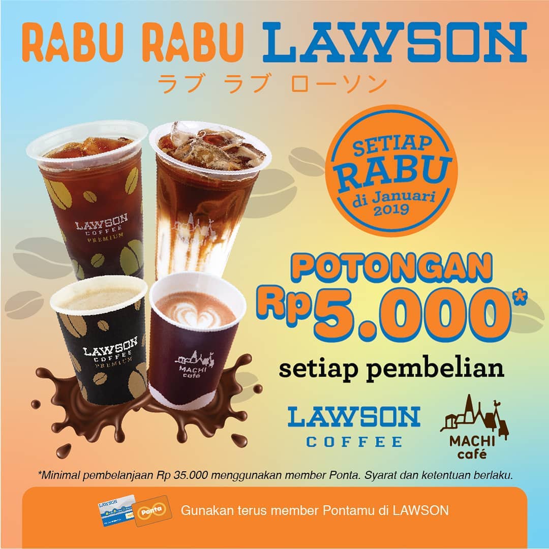 #Lawson - #Promo Tiap Rabu Beli Kopi Dapat Potongan 5K (s.d 31 Jan 2019) #Lawson - #Promo Tiap Rabu Beli Kopi Dapat Potongan 5K (s.d 31 Jan 2019)