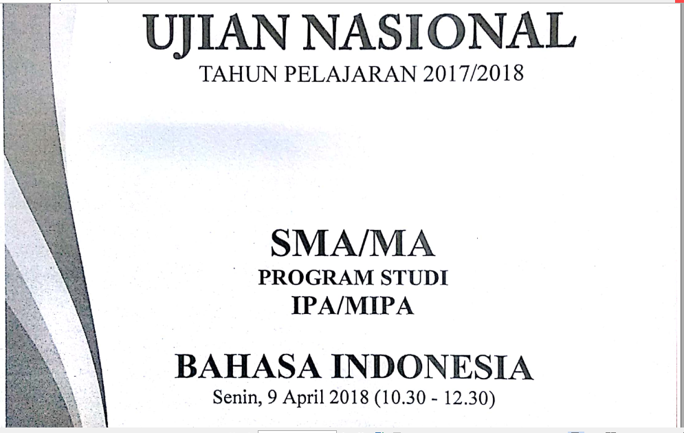 Soal Un Bahasa Indonesia Sma 2019 Zuhri