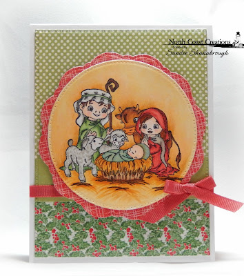 North Coast Creations Stamp: Jesus is Born, Our Daily Bread Designs Custom Dies: Pierced Circles, Doily, Pierced Rectangles, Our Daily Bread Designs Paper Collections: Holly Jolly, Christmas Coordinating 2015