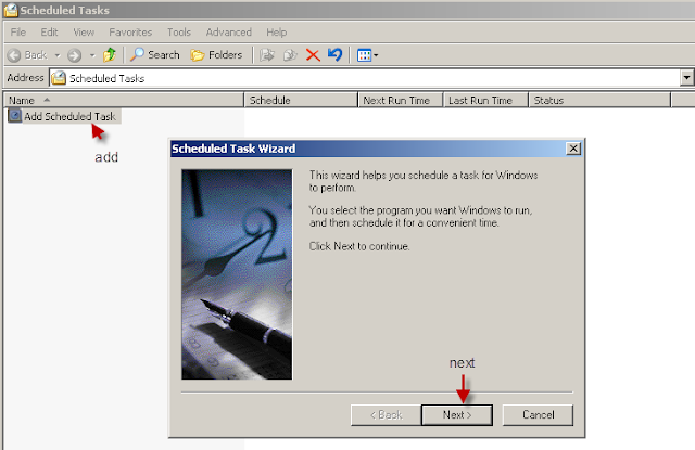 Reboot otomatis Windows Server 2003 dengan Scheduled Task 
