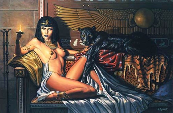 Cleopatra con pantera