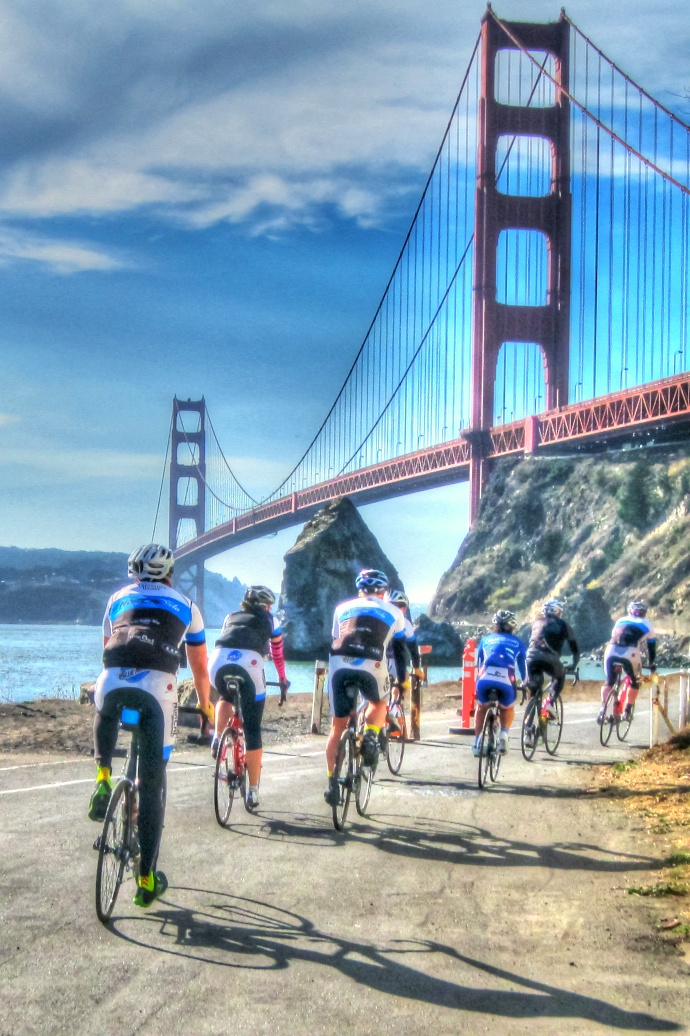 Cycling across the Golden Gate Bridge