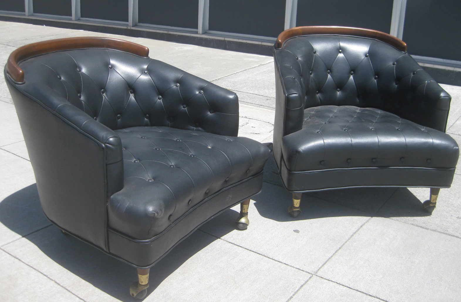 UHURU FURNITURE & COLLECTIBLES: SOLD Black Lounge Chairs - $70 each